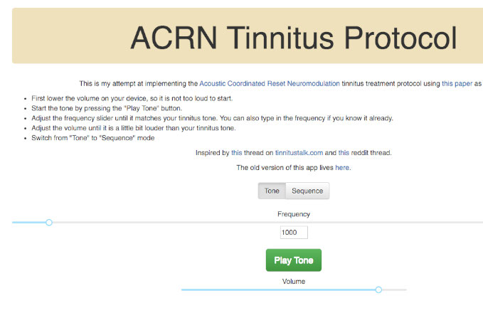 Tinnitus audio protocol